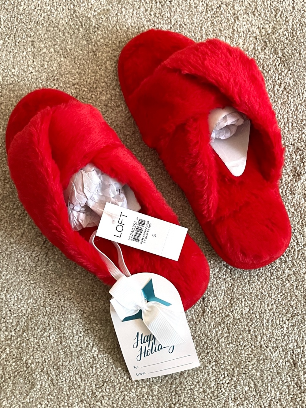 NWT LOFT Red Slippers